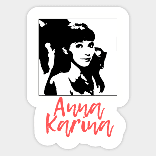 Anna karina retro style Sticker